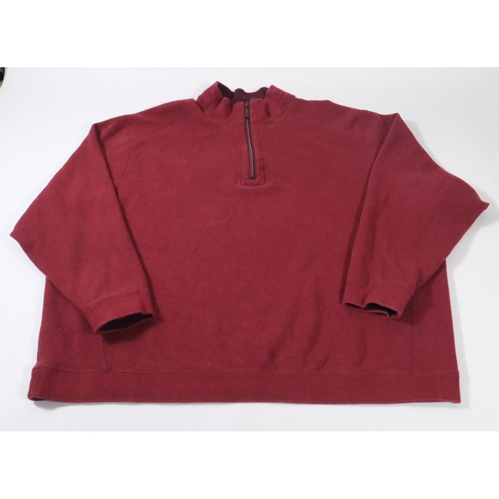 Tommy Bahama Pullover Mens 3XB Red Quarter Zip Cotton Sweater Big Tall